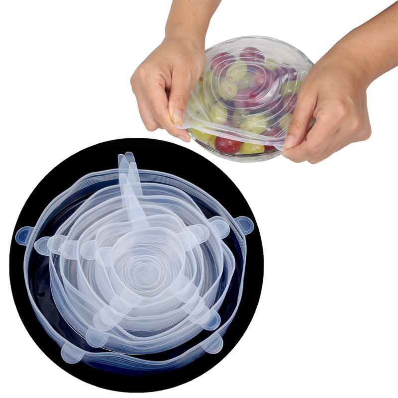 6-Piece Stretchable Silicone Lid Set